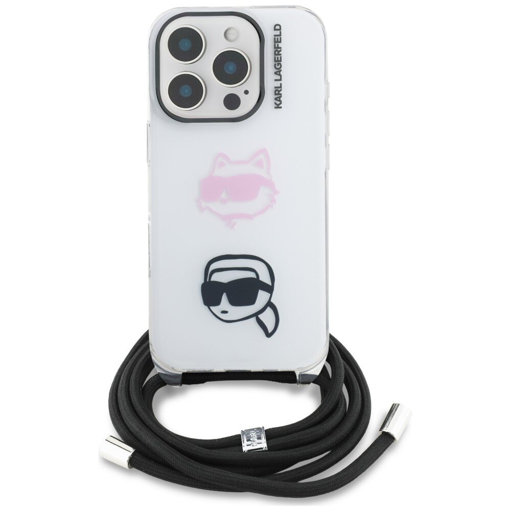 iPhone 16 Pro Karl Lagerfeld IML Crossbody Karl & Choupette Head dėklas – baltas 1 iPhone 16 Pro Karl Lagerfeld IML Crossbody Karl & Choupette Head dėklas – baltas 1