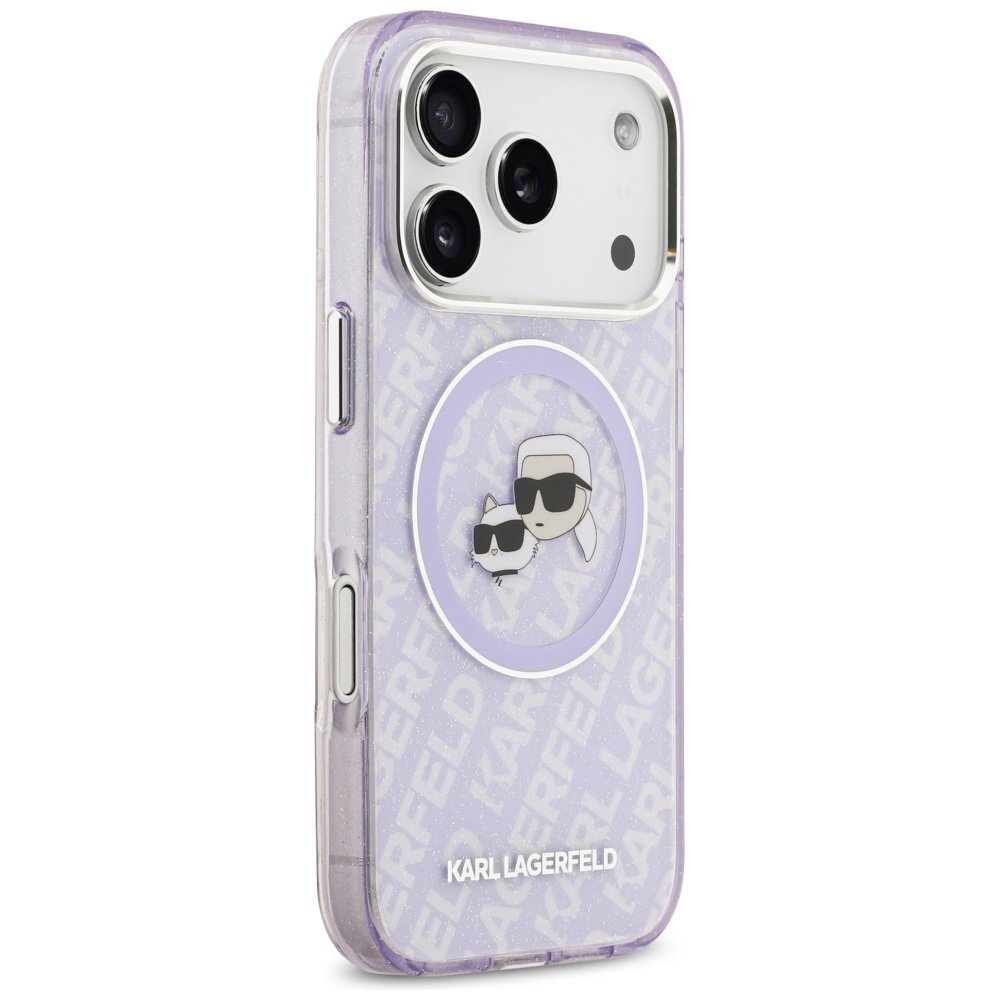 iPhone 17 Pro Max Karl Lagerfeld IML Glitter Karl & Choupette Heads Logo MagSafe dėklas – violetinis 3 iPhone 17 Pro Max Karl Lagerfeld IML Glitter Karl & Choupette Heads Logo MagSafe dėklas – violetinis 3