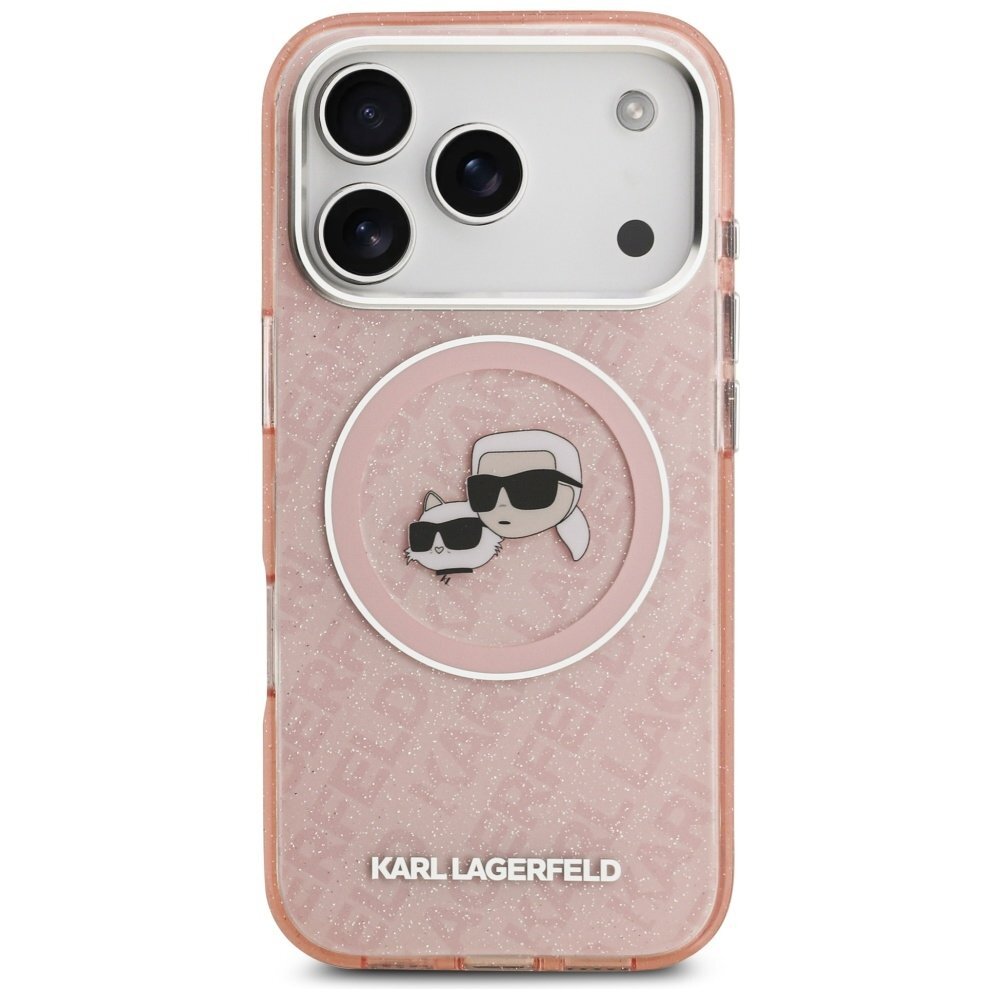 iPhone 17 Pro Karl Lagerfeld IML Glitter Karl & Choupette Heads Logo MagSafe dėklas – rožinis 2 iPhone 17 Pro Karl Lagerfeld IML Glitter Karl & Choupette Heads Logo MagSafe dėklas – rožinis 2