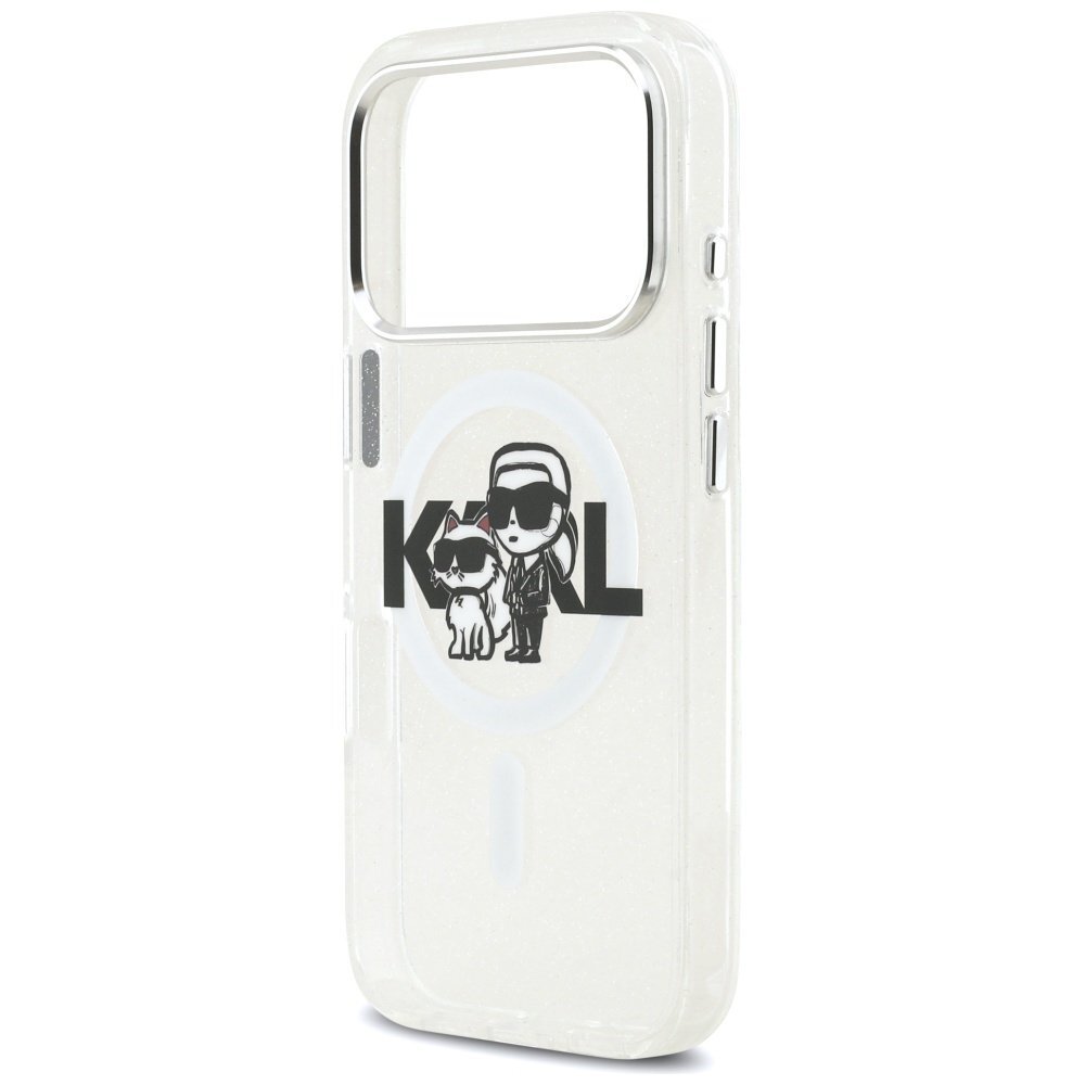 iPhone 17 Pro dėklas Karl Lagerfeld IML Glitter Karl & Choupette Sketch Logo, MagSafe – skaidrus 5 iPhone 17 Pro dėklas Karl Lagerfeld IML Glitter Karl & Choupette Sketch Logo, MagSafe – skaidrus 5