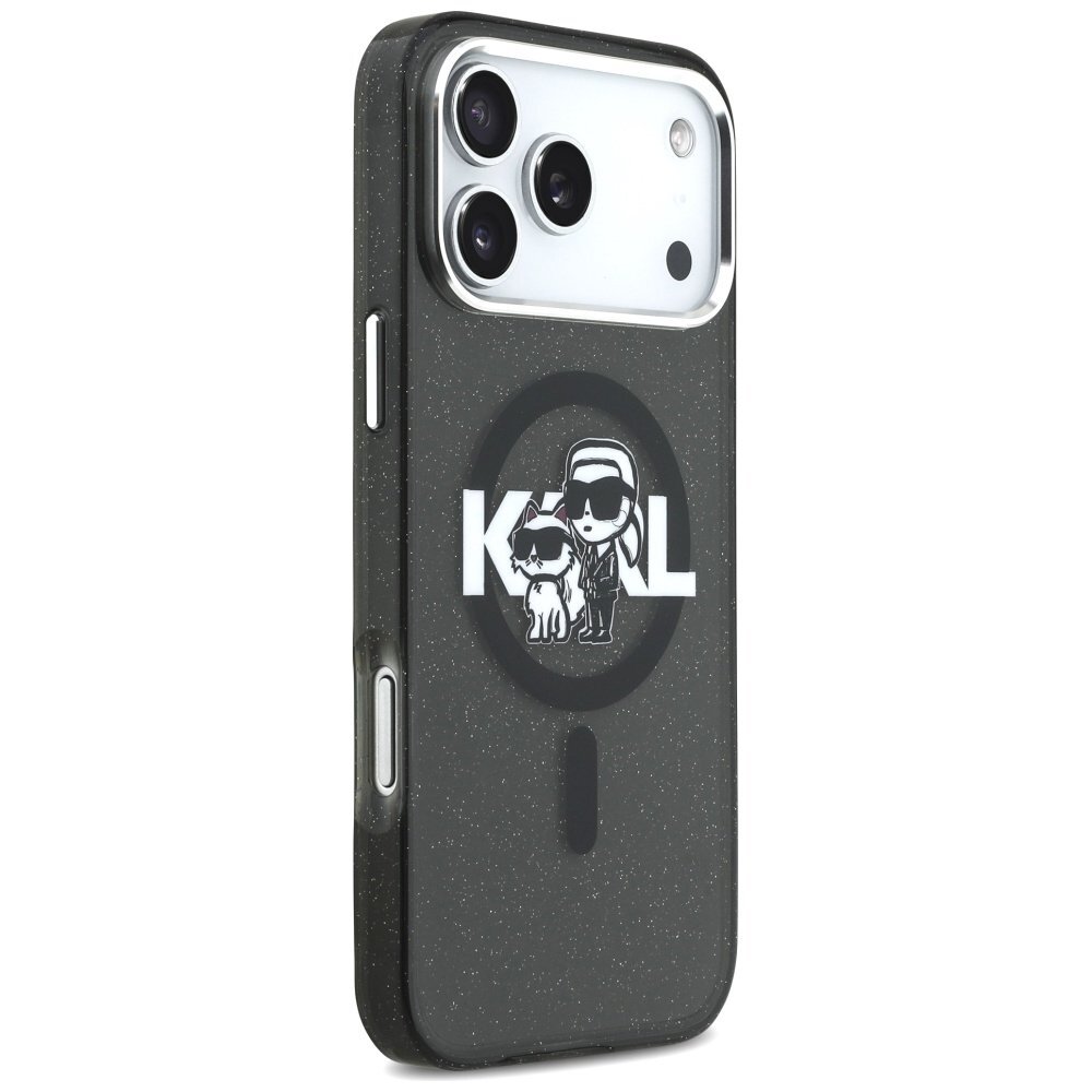 iPhone 17 Pro Max dėklas Karl Lagerfeld IML Glitter Karl & Choupette Sketch Logo, MagSafe – juodas 3 iPhone 17 Pro Max dėklas Karl Lagerfeld IML Glitter Karl & Choupette Sketch Logo, MagSafe – juodas 3