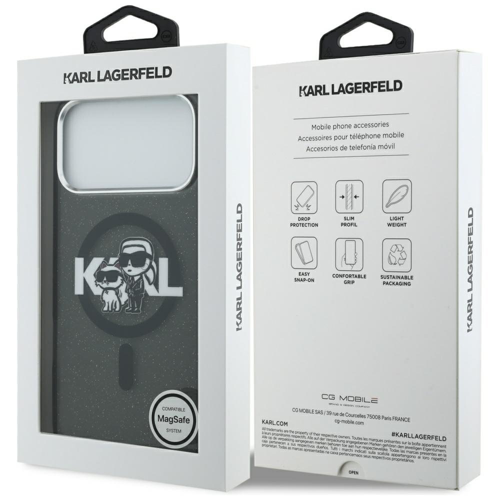 iPhone 17 Pro Max dėklas Karl Lagerfeld IML Glitter Karl & Choupette Sketch Logo, MagSafe – juodas 7 iPhone 17 Pro Max dėklas Karl Lagerfeld IML Glitter Karl & Choupette Sketch Logo, MagSafe – juodas 7