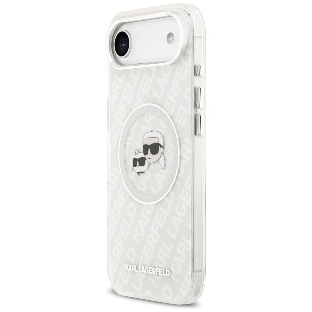 iPhone Air Karl Lagerfeld IML Glitter Karl & Choupette Heads Logo MagSafe dėklas – pilkas 1 iPhone Air Karl Lagerfeld IML Glitter Karl & Choupette Heads Logo MagSafe dėklas – pilkas 1