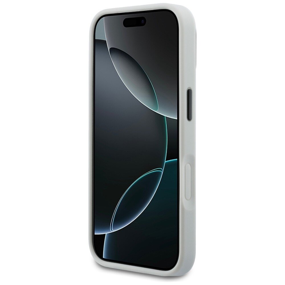 iPhone 17 Pro Karl Lagerfeld IML Glitter KL Diamond Logo dėklas – sidabrinis 4