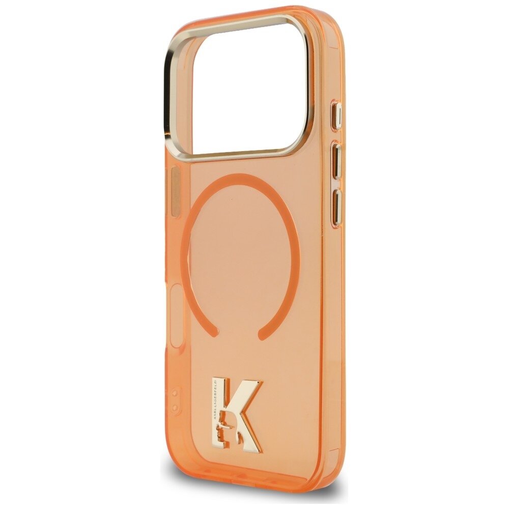 iPhone 17 Pro Max Karl Lagerfeld IML K Head Logo MagSafe dėklas – oranžinis 5