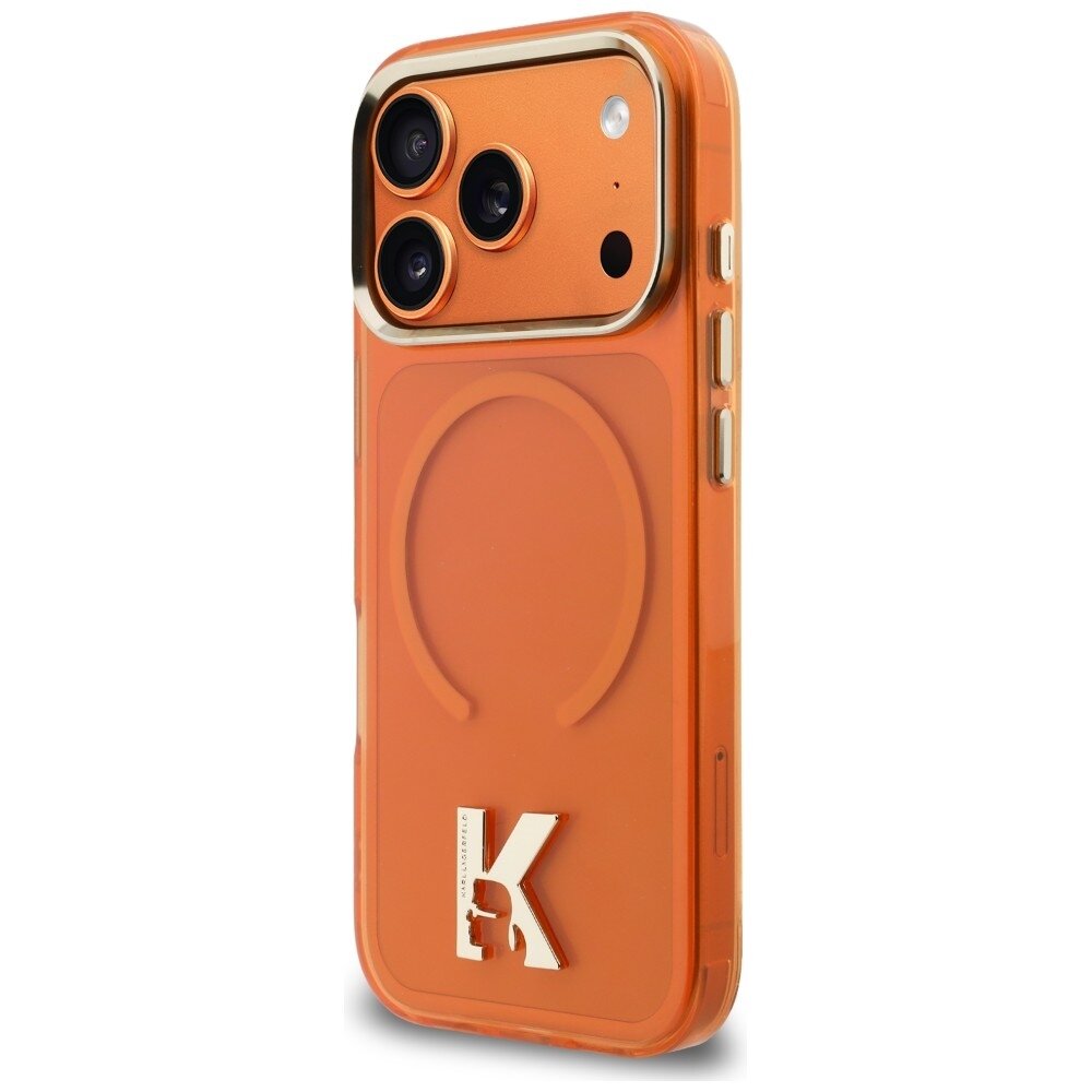 iPhone 17 Pro Karl Lagerfeld IML K Head Logo MagSafe dėklas – oranžinis 1 iPhone 17 Pro Karl Lagerfeld IML K Head Logo MagSafe dėklas – oranžinis 1