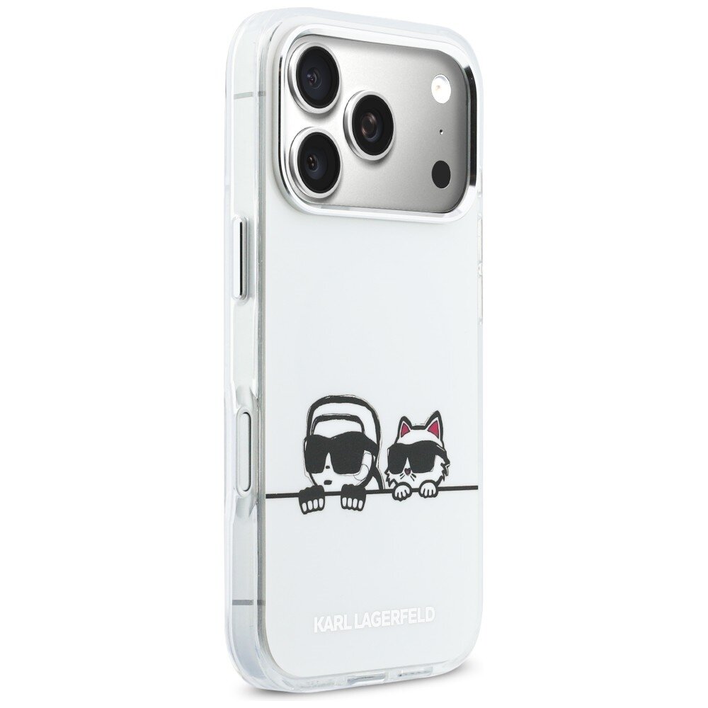 iPhone 17 Pro Max Karl Lagerfeld IML Karl & Choupette Peekaboo Logo MagSafe dėklas – baltas 3 iPhone 17 Pro Max Karl Lagerfeld IML Karl & Choupette Peekaboo Logo MagSafe dėklas – baltas 3