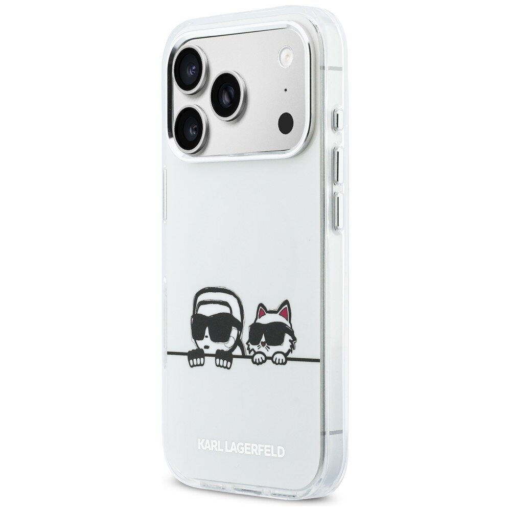 iPhone 17 Pro Karl Lagerfeld IML Karl & Choupette Peekaboo Logo MagSafe dėklas – baltas 1 iPhone 17 Pro Karl Lagerfeld IML Karl & Choupette Peekaboo Logo MagSafe dėklas – baltas 1