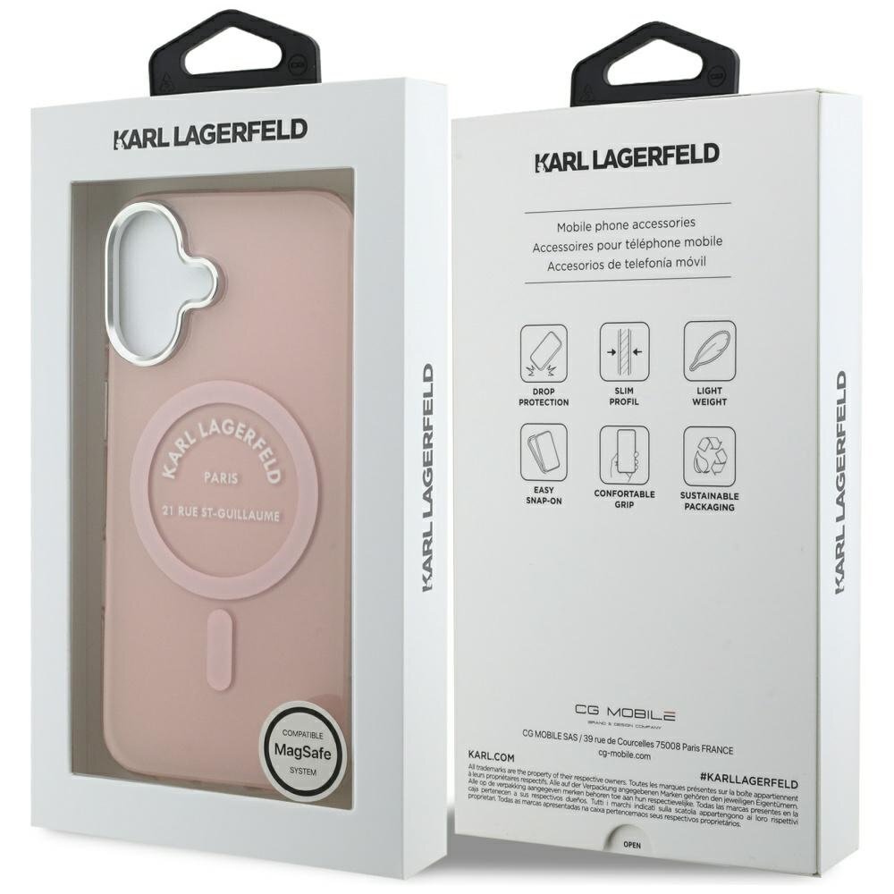 iPhone 17 Karl Lagerfeld IML Karl RSG Logo MagSafe dėklas – rožinis 7