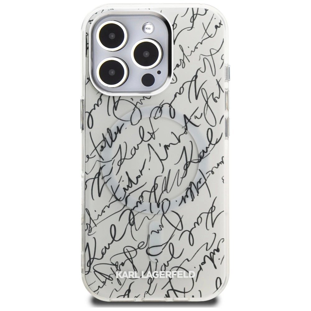 iPhone 16 Pro Max dėklas Karl Lagerfeld IML Karl Script Pattern, MagSafe – baltas 2 iPhone 16 Pro Max dėklas Karl Lagerfeld IML Karl Script Pattern, MagSafe – baltas 2