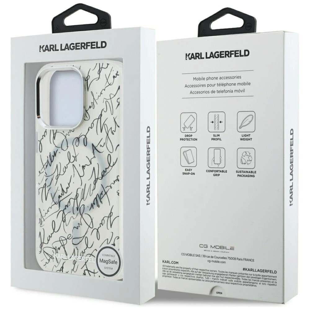 iPhone 16 Pro Max dėklas Karl Lagerfeld IML Karl Script Pattern, MagSafe – baltas 7 iPhone 16 Pro Max dėklas Karl Lagerfeld IML Karl Script Pattern, MagSafe – baltas 7