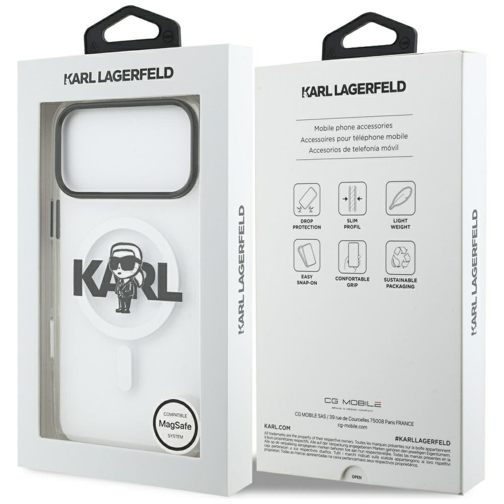 iPhone 17 Pro Max Karl Lagerfeld IML Karl Sketch Logo MagSafe dėklas – skaidrus 7