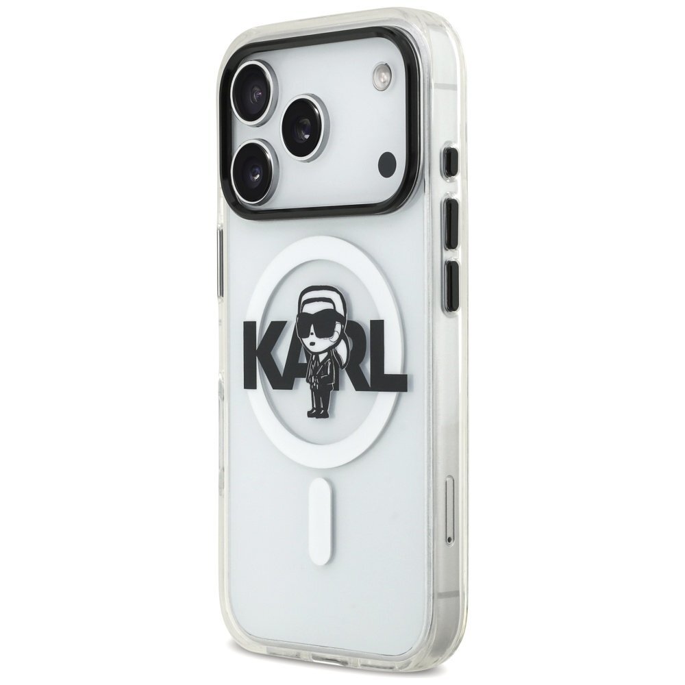 iPhone 17 Pro Karl Lagerfeld IML Karl Sketch Logo MagSafe dėklas – skaidrus 1