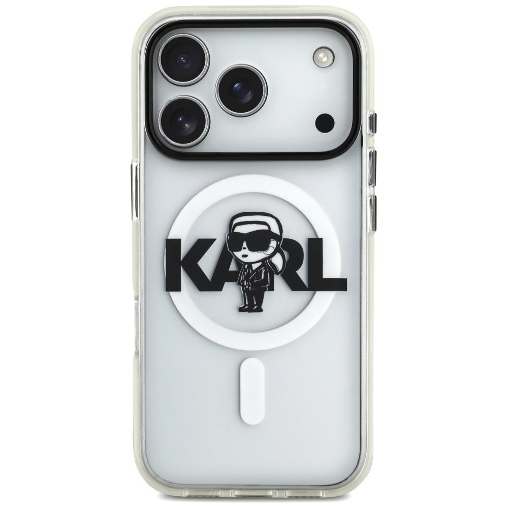 iPhone 17 Pro Karl Lagerfeld IML Karl Sketch Logo MagSafe dėklas – skaidrus 2