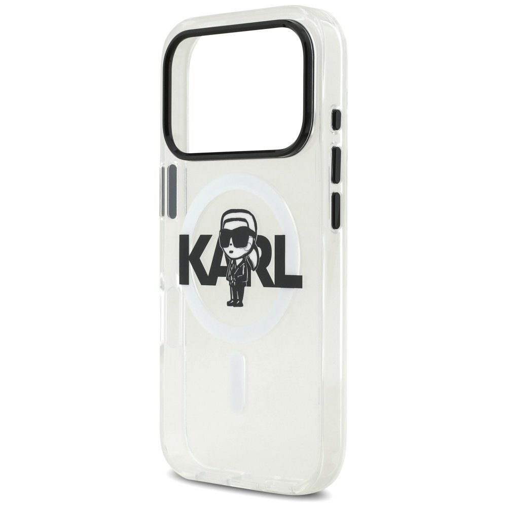 iPhone 17 Pro Karl Lagerfeld IML Karl Sketch Logo MagSafe dėklas – skaidrus 5