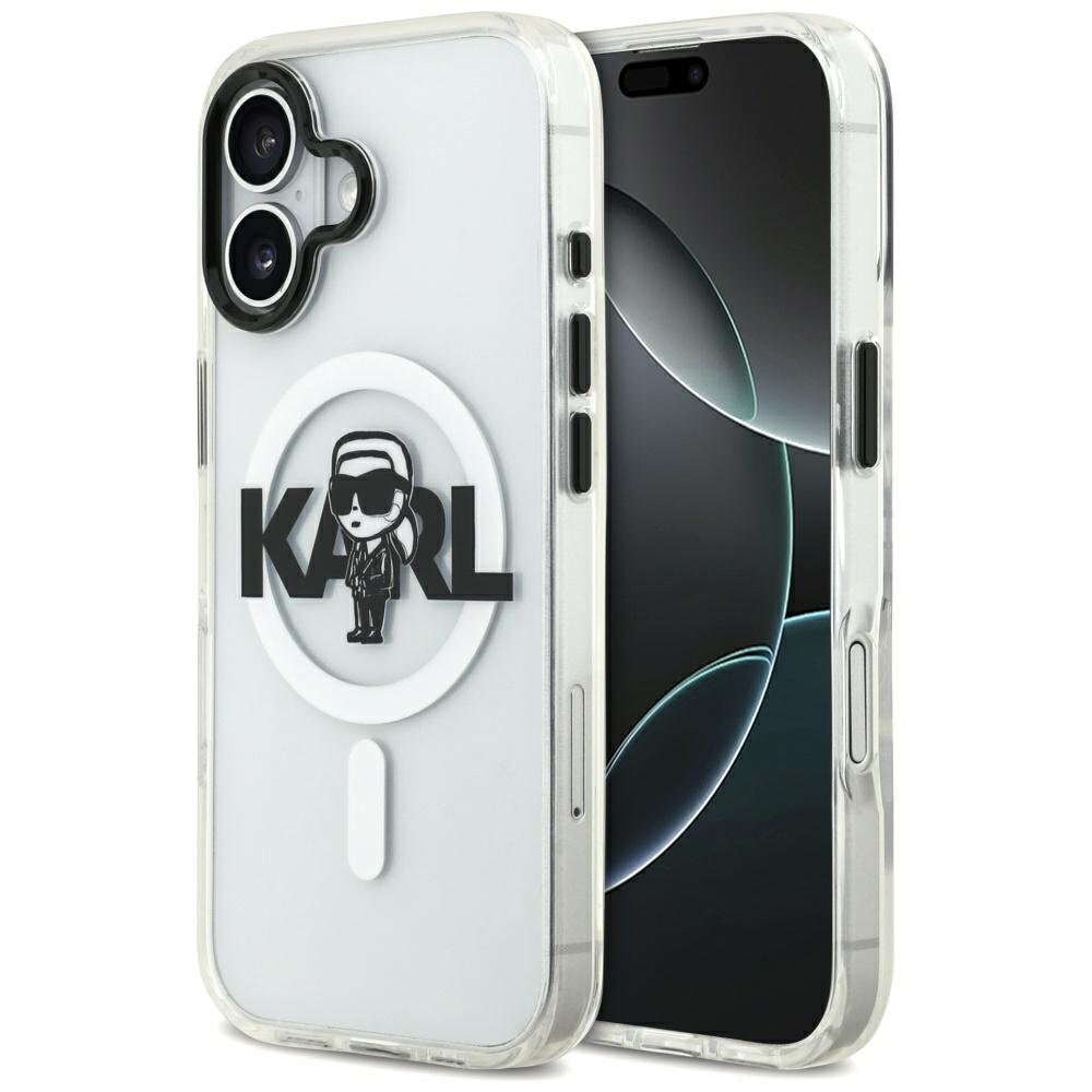 iPhone 17 Karl Lagerfeld IML Karl Sketch Logo MagSafe dėklas – skaidrus