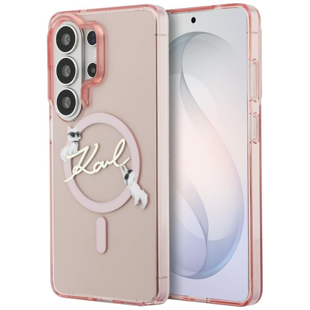 Samsung Galaxy S26 Ultra Karl Lagerfeld IML KC Script MagSafe dėklas – rožinis