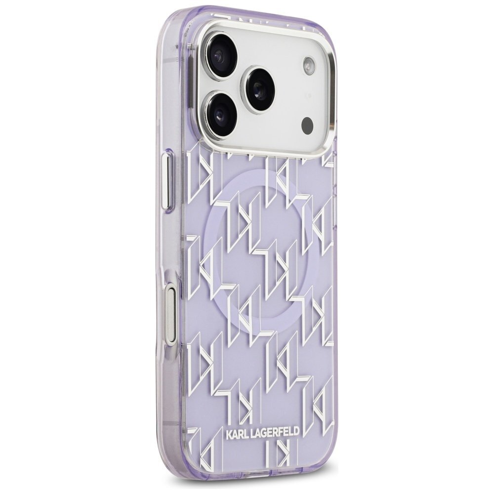 iPhone 17 Pro Max Karl Lagerfeld IML KL Monogram MagSafe dėklas – violetinis 3