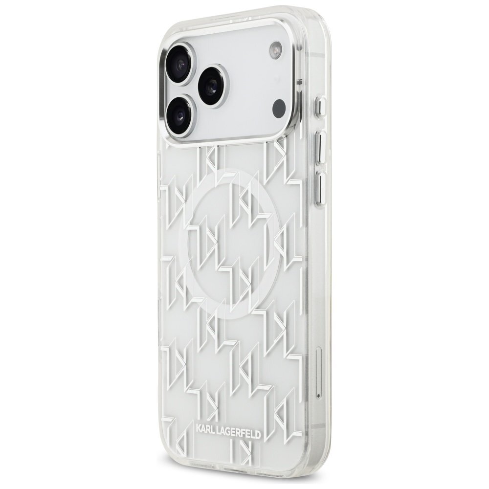 iPhone 17 Pro Max dėklas Karl Lagerfeld IML KL Monogram, MagSafe – baltas 1
