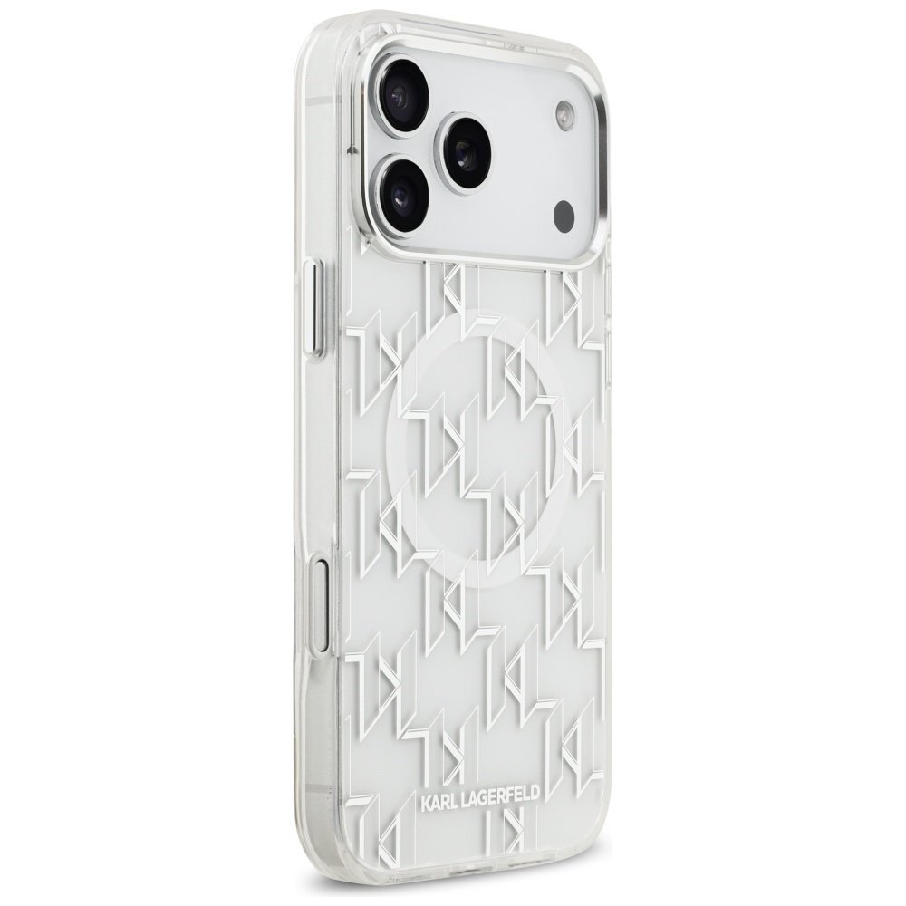 iPhone 17 Pro Max dėklas Karl Lagerfeld IML KL Monogram, MagSafe – baltas 3