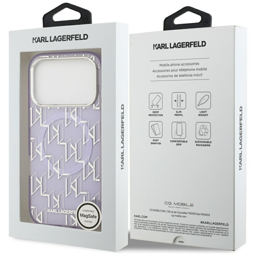 iPhone 17 Pro Karl Lagerfeld IML KL Monogram MagSafe dėklas – violetinis 7 iPhone 17 Pro Karl Lagerfeld IML KL Monogram MagSafe dėklas – violetinis 7