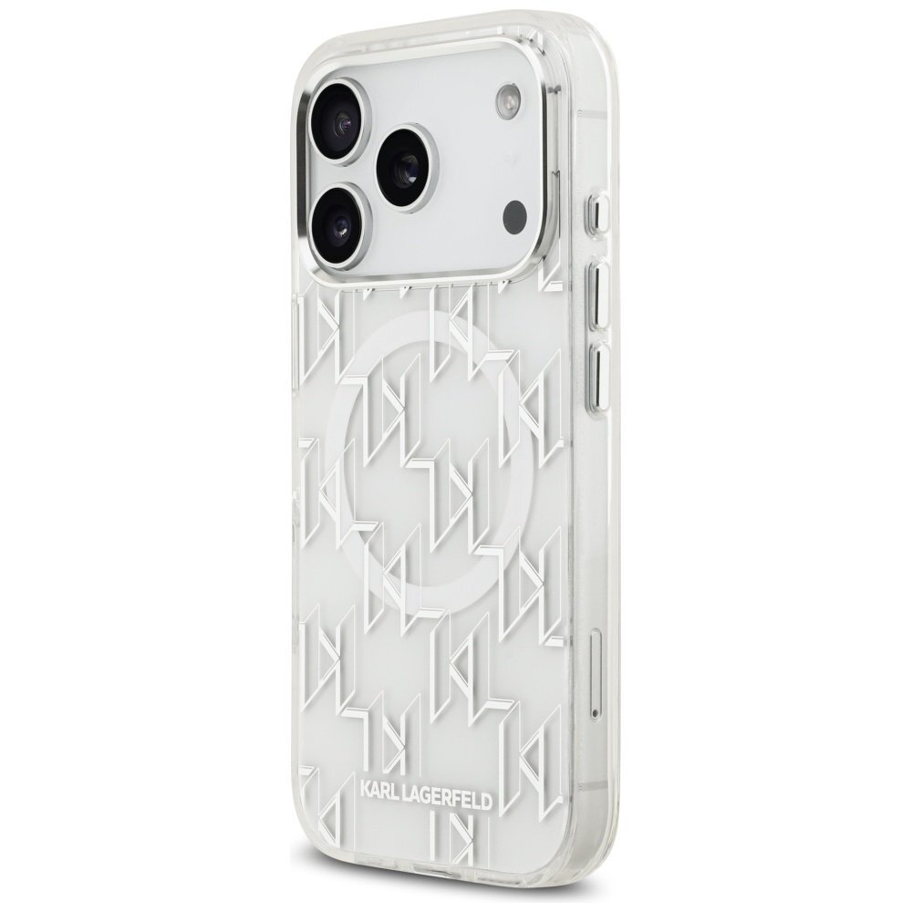 iPhone 17 Pro dėklas Karl Lagerfeld IML KL Monogram, MagSafe – baltas 1