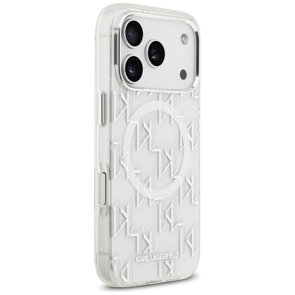 iPhone 17 Pro dėklas Karl Lagerfeld IML KL Monogram, MagSafe – baltas 3