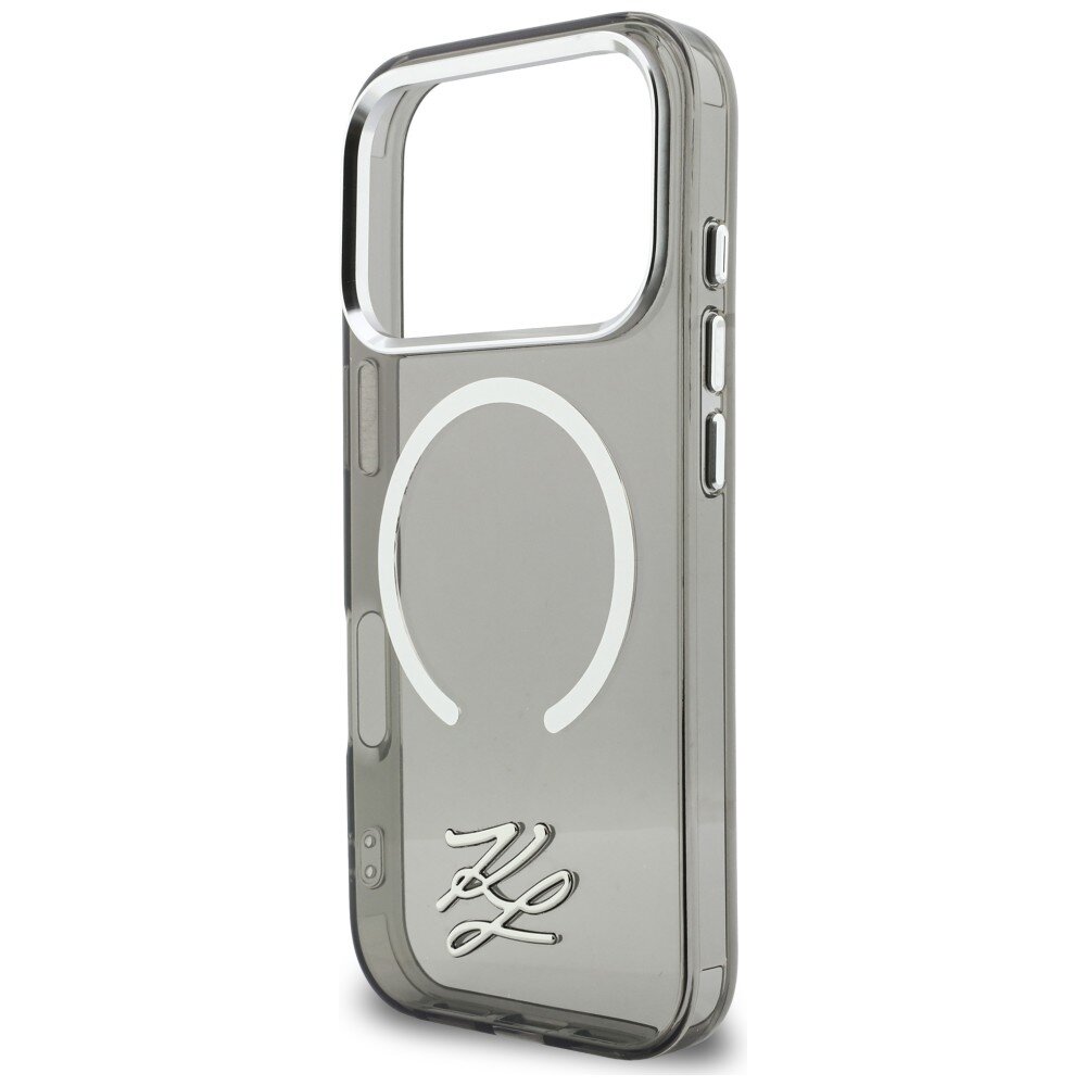 iPhone 17 Pro Karl Lagerfeld IML KL Script Logo MagSafe dėklas – juodas 5