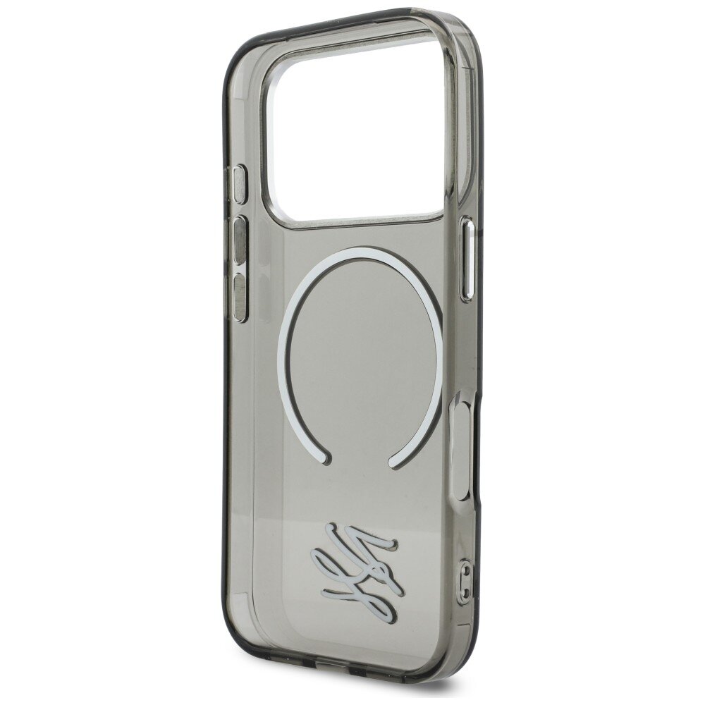 iPhone 17 Pro Karl Lagerfeld IML KL Script Logo MagSafe dėklas – juodas 6