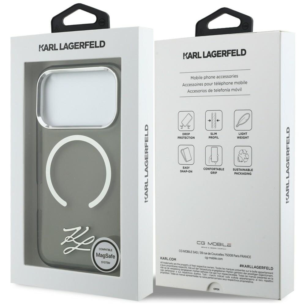 iPhone 17 Pro Karl Lagerfeld IML KL Script Logo MagSafe dėklas – juodas 7