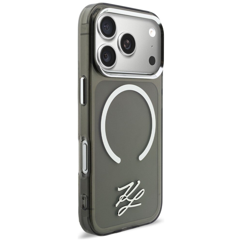 iPhone 17 Pro Max Karl Lagerfeld IML KL Script Logo MagSafe dėklas – juodas 3