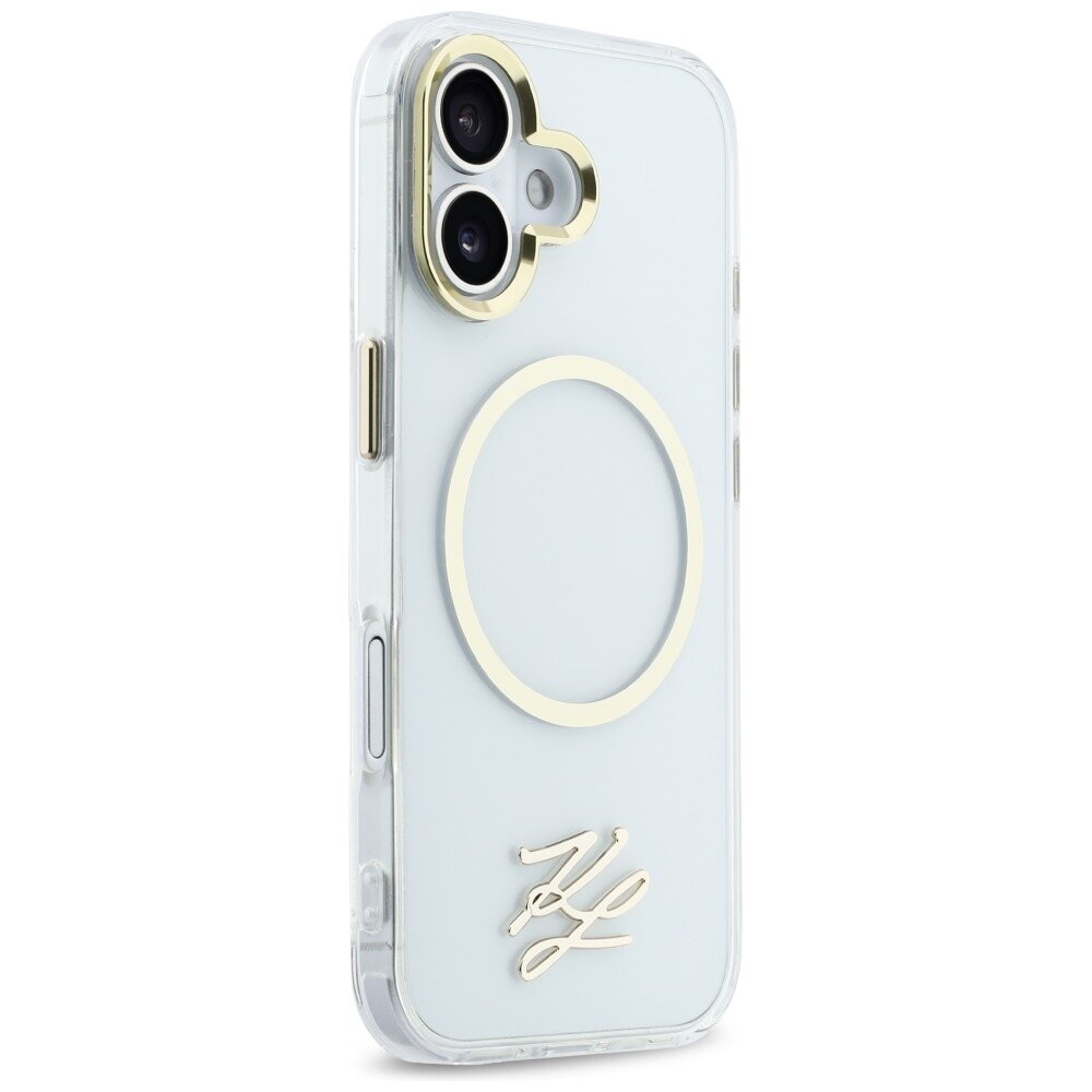 iPhone 17 Karl Lagerfeld IML KL Script Logo MagSafe dėklas – skaidrus 3