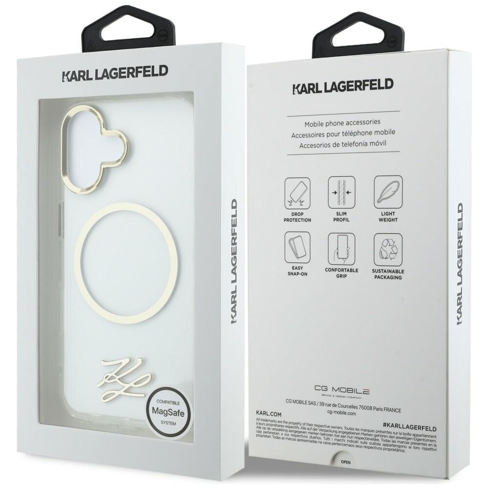 iPhone 17 Karl Lagerfeld IML KL Script Logo MagSafe dėklas – skaidrus 7