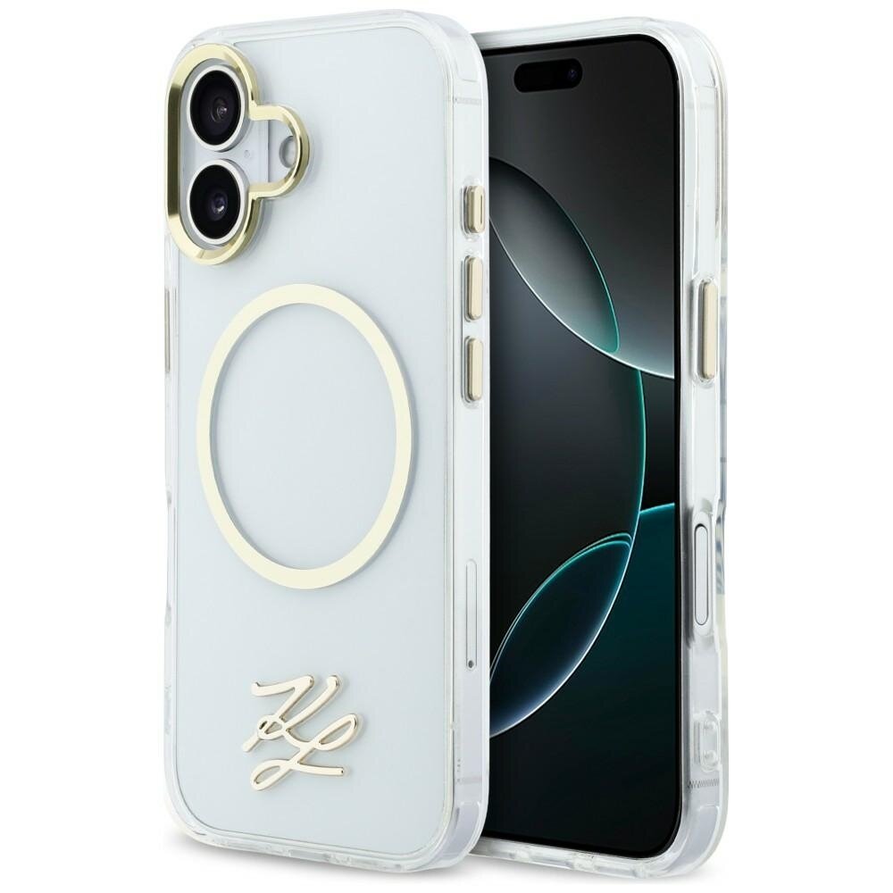 iPhone 17 Karl Lagerfeld IML KL Script Logo MagSafe dėklas – skaidrus