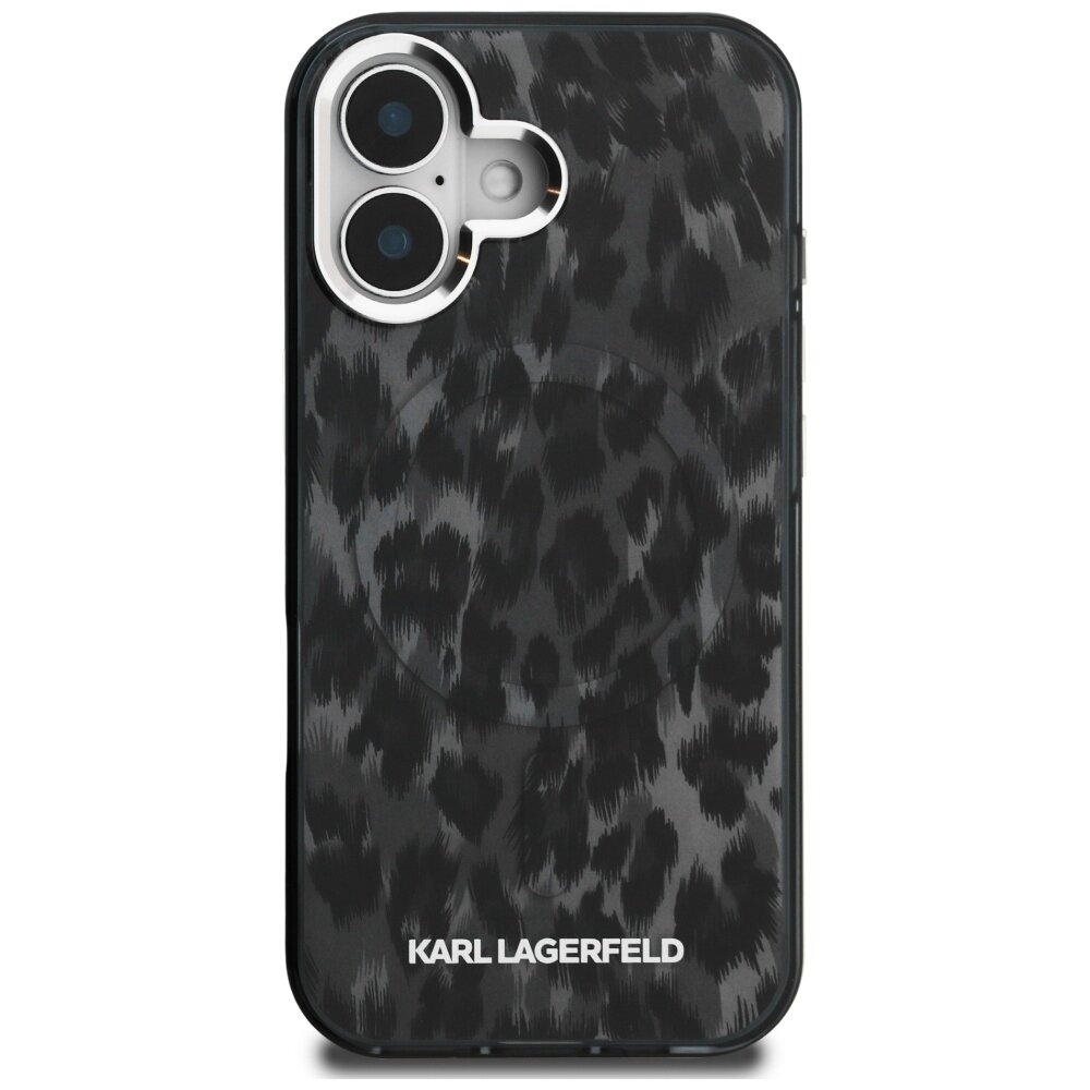 iPhone 16 Karl Lagerfeld IML Leopard Pattern MagSafe dėklas – juodas 2