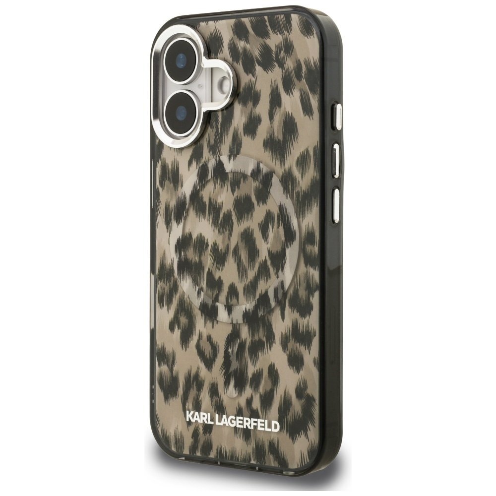 iPhone 16 dėklas Karl Lagerfeld IML Leopard Pattern, MagSafe – rudas 1
