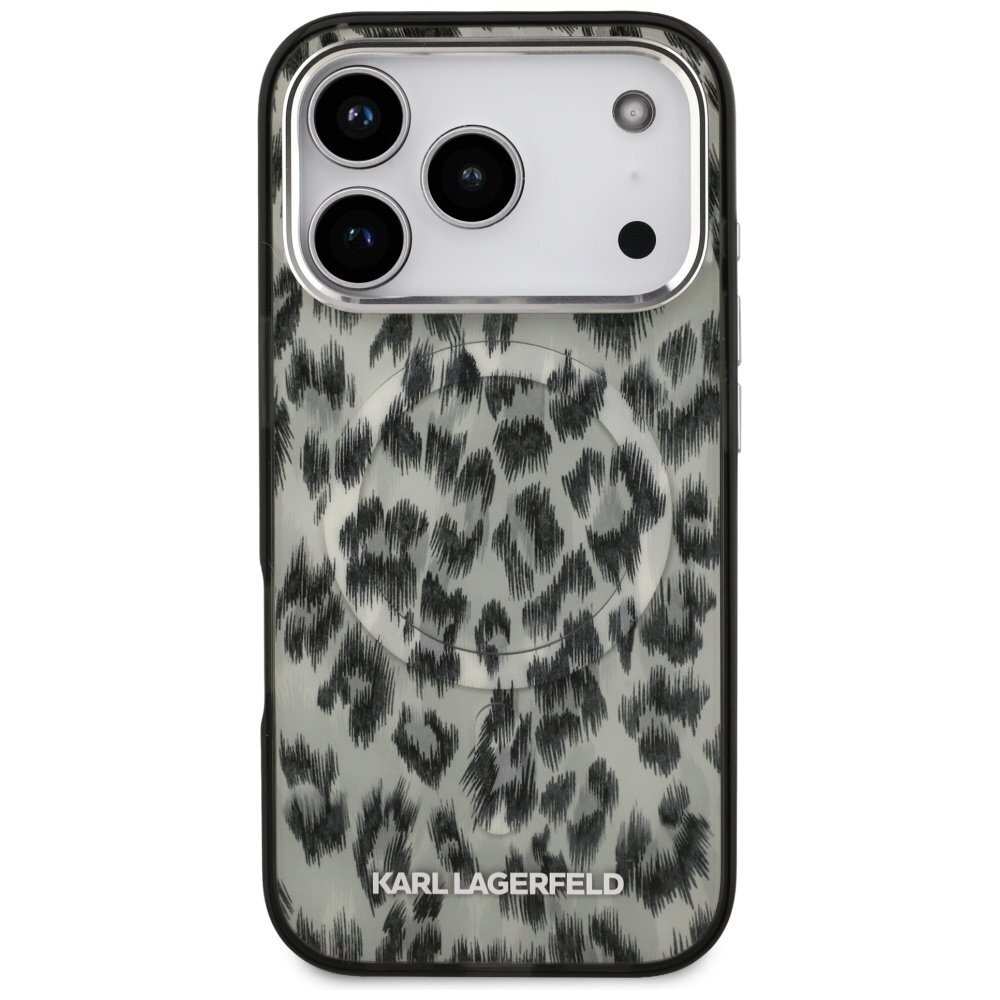 iPhone 17 Pro Karl Lagerfeld IML Leopard Pattern MagSafe dėklas – rudas 2
