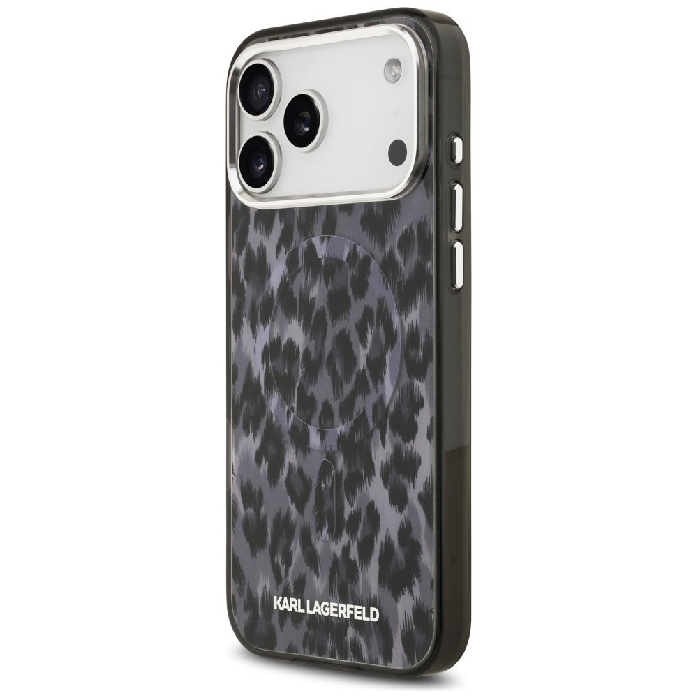 iPhone 17 Pro Max dėklas Karl Lagerfeld IML Leopard Pattern, MagSafe – juodas 1