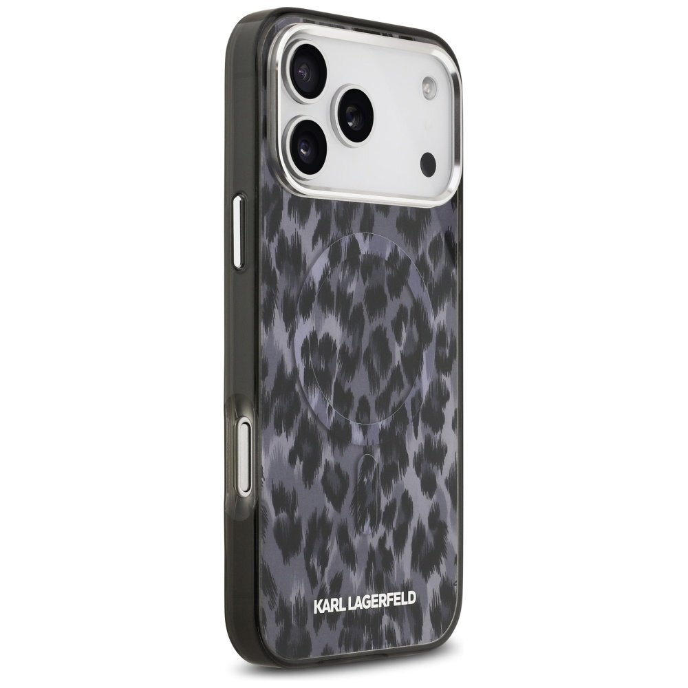 iPhone 17 Pro Max dėklas Karl Lagerfeld IML Leopard Pattern, MagSafe – juodas 3