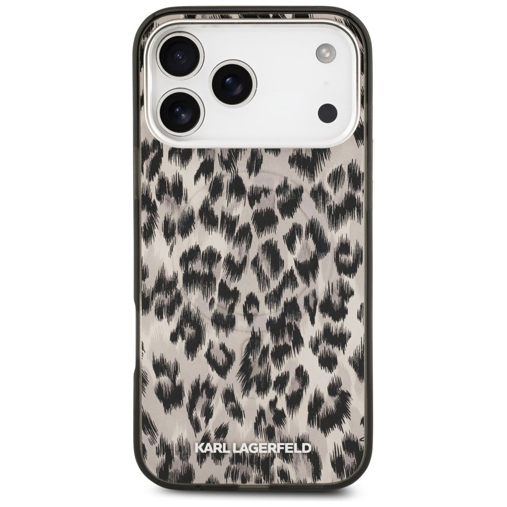 iPhone 17 Pro Max Karl Lagerfeld IML Leopard Pattern MagSafe dėklas – rudas 2
