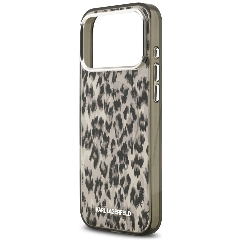iPhone 17 Pro Max Karl Lagerfeld IML Leopard Pattern MagSafe dėklas – rudas 5