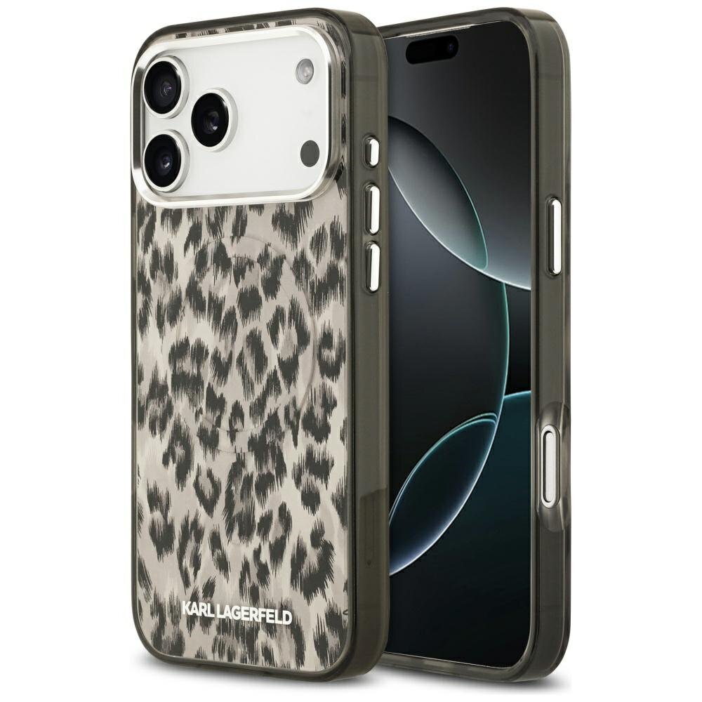 iPhone 17 Pro Max Karl Lagerfeld IML Leopard Pattern MagSafe dėklas – rudas iPhone 17 Pro Max Karl Lagerfeld IML Leopard Pattern MagSafe dėklas – rudas