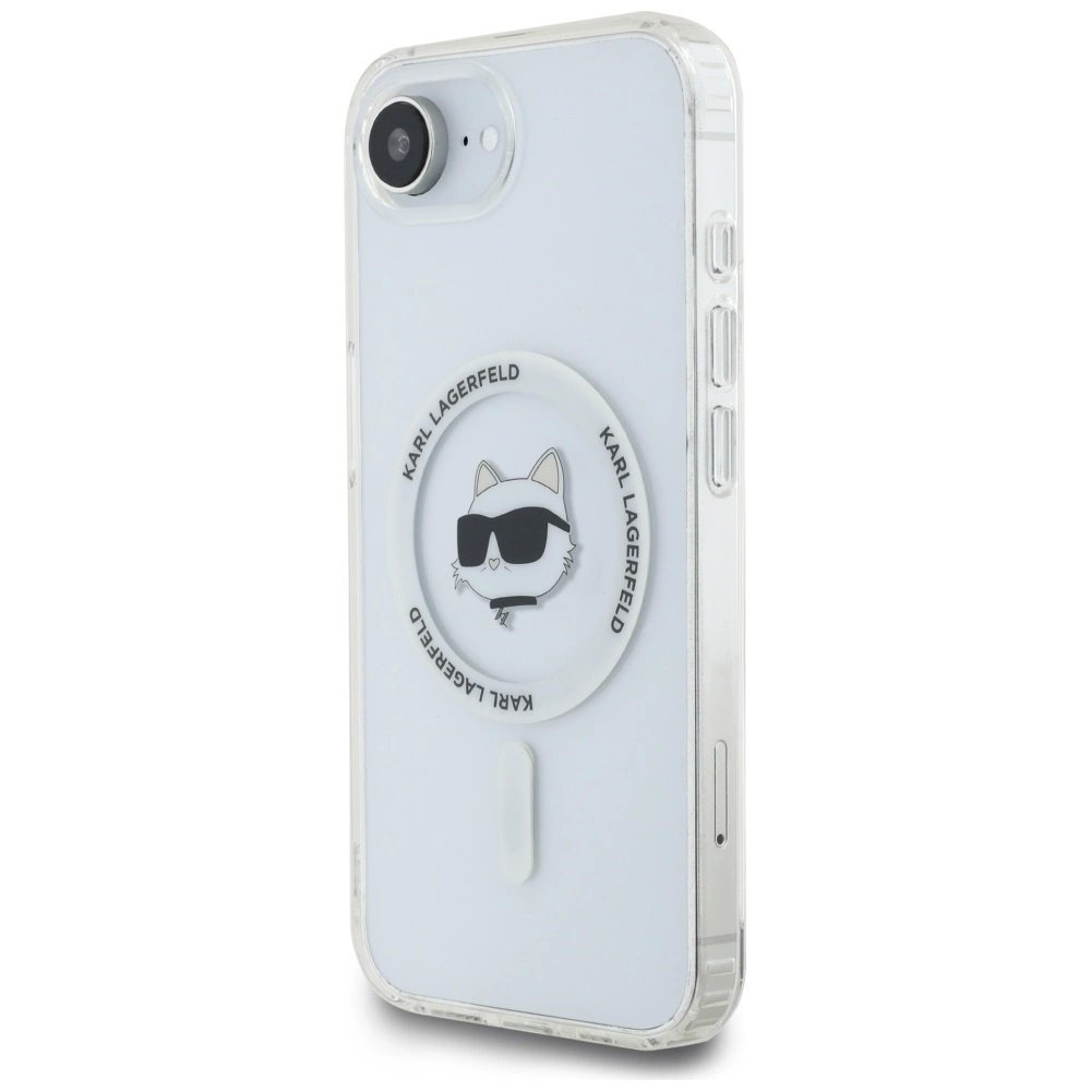 iPhone 16e – Karl Lagerfeld IML Metal Choupette Head MagSafe dėklas - Baltas 1