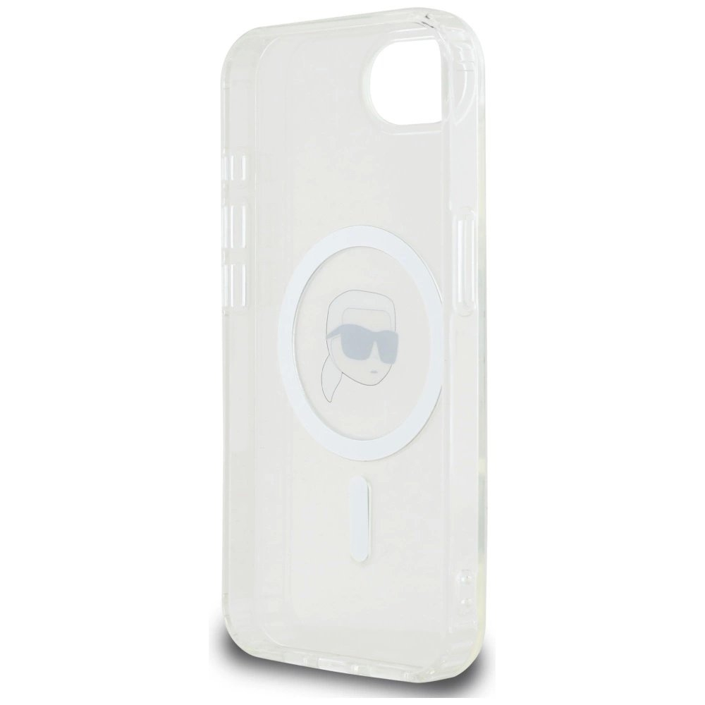 iPhone 16e – Karl Lagerfeld IML Metal Karl Head MagSafe dėklas - Baltas 6