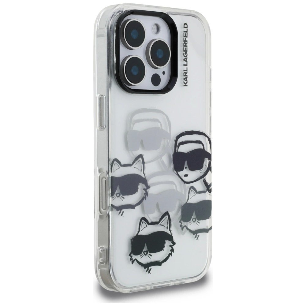 iPhone 16 Pro Karl Lagerfeld IML Multi K&C Head Pattern dėklas – skaidrus 3 iPhone 16 Pro Karl Lagerfeld IML Multi K&C Head Pattern dėklas – skaidrus 3