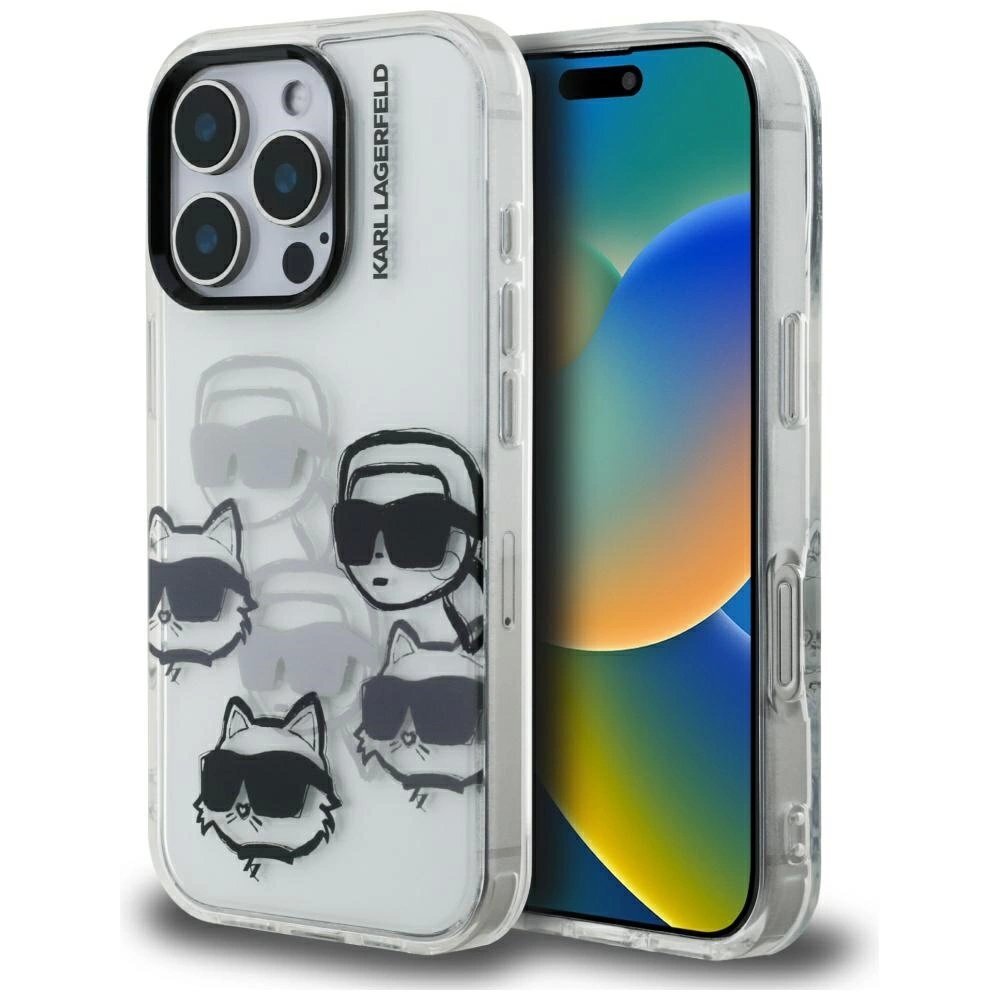 iPhone 16 Pro Karl Lagerfeld IML Multi K&C Head Pattern dėklas – skaidrus iPhone 16 Pro Karl Lagerfeld IML Multi K&C Head Pattern dėklas – skaidrus