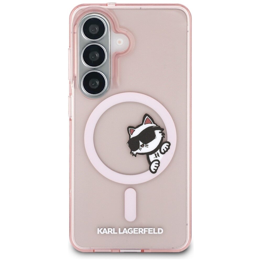 Samsung Galaxy S26 Karl Lagerfeld IML Peekaboo Choupette MagSafe dėklas – rožinis 2