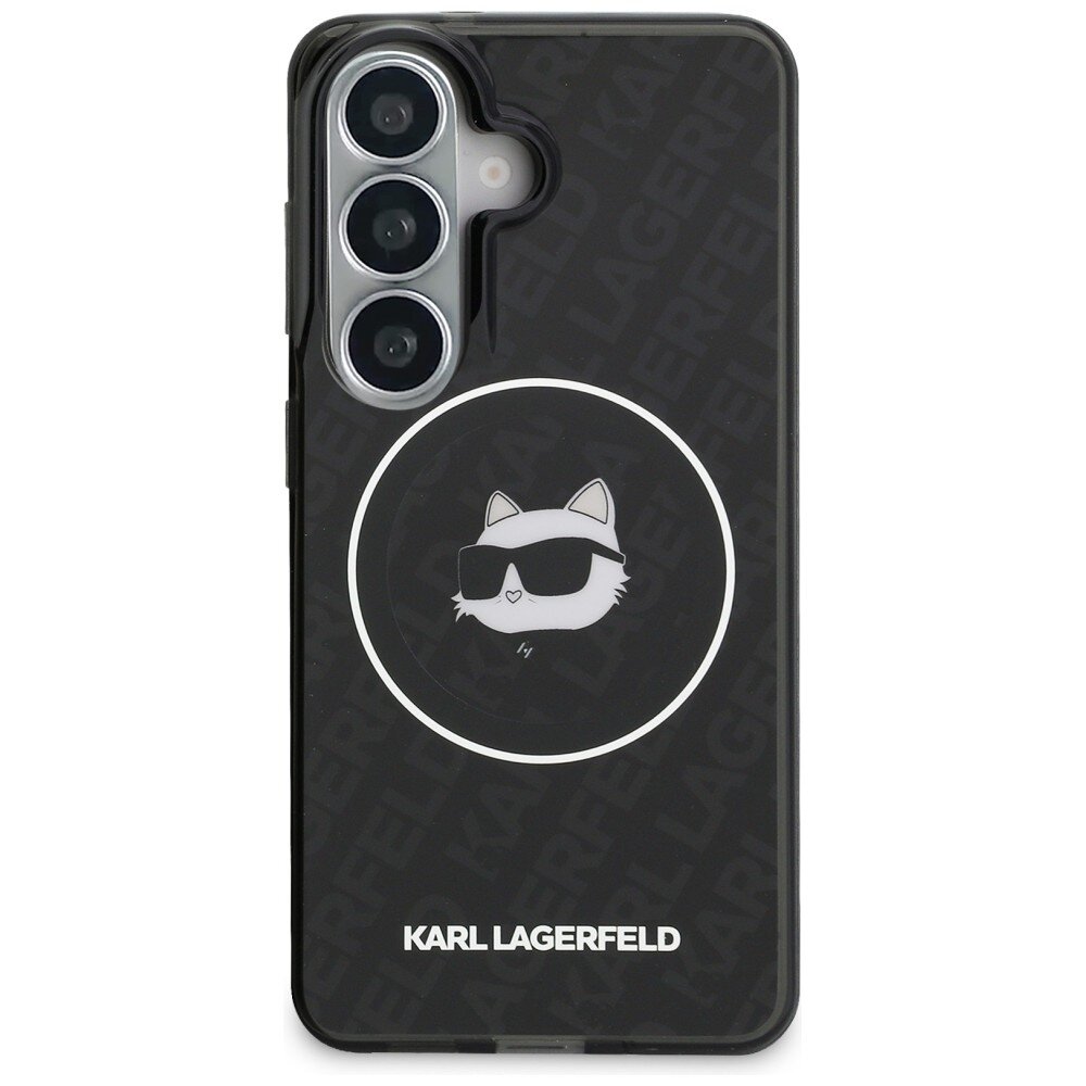 Samsung Galaxy S26 Karl Lagerfeld IML Repeated Choupette MagSafe dėklas – juodas 2