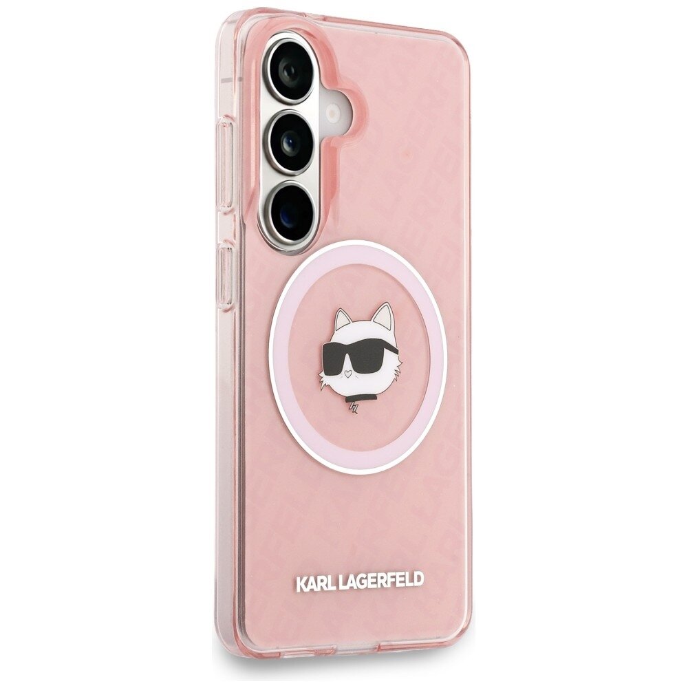 Samsung Galaxy S26 Karl Lagerfeld IML Repeated Choupette MagSafe dėklas – rožinis 3