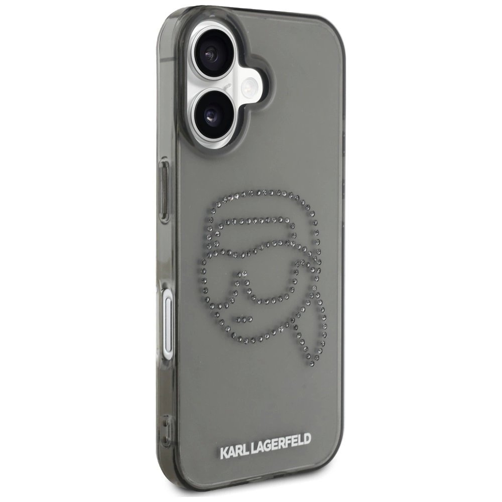 Karl Lagerfeld IML Rhinestones Karl Head Dėklas skirtas iPhone 16 Juodas 3